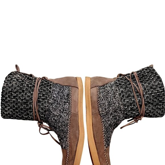 Madden Girl Cozy Cabincore Sherpa Lined Tweed Rustic Ankle Boots Womens Sze 8.5 - Picture 4 of 10